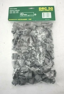 Dottie Single Flexible Cables DCR-50 Plastic Push In Romex Connector 100 Pieces - Picture 1 of 5