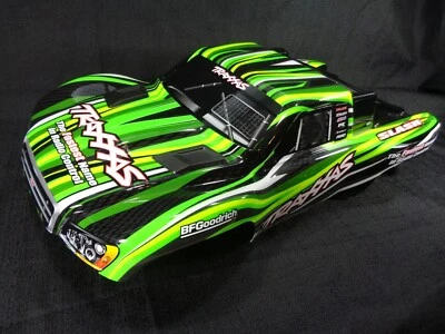 Traxxas Slash 4x4 2wd Painted Green Black White Body Shell Clipless Mounts VXL - Image 1 of 4