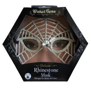 Rhinestone eye mask Rubies SPIDER WEB Halloween Jeweled Ball Costume cosplay - Picture 1 of 14
