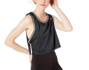 Champion Womens Black Reversible Mesh Cropped Tank Top - Foto 1 di 5