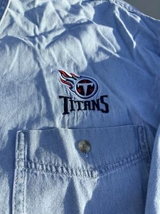 Herren Lee Sports Shirt Titans NFL Blue Jeans Langarm Button Down Front XL - Bild 1 von 6