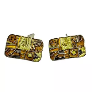 David Anderson Sterling Silver Four Seasons Autumn Enameled Cufflinks Norway - Picture 1 of 10