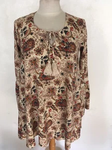 Others Follow blau orange Blumen Bauern Boho Shirt Gr. S - Bild 1 von 5
