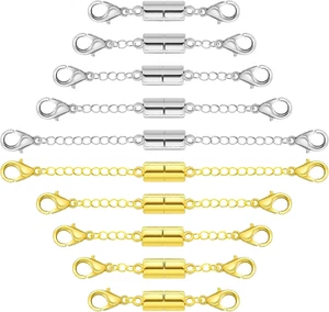 Magnetic Necklace Extender, Magnetic Necklace Clasps and Closures with Extender - Picture 1 of 12