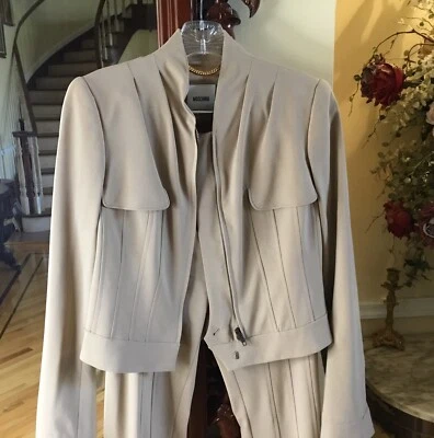 Traje pantalón moschino *italia* logotipo diseñador* talla 6 EE. UU. Foto 1 de 4