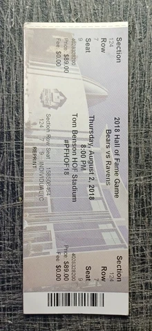 2018 Hall of Fame Game Lamar Jackson Baltimore Ravens Pro Debut Ticket Stub Cover