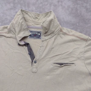 Jeremiah American Legacy Distressed Look Pocket Polo Shirt Large Beige - Picture 1 of 12