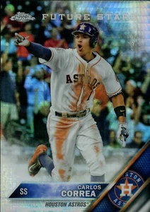 2016 Topps Chrome Carlos Correa Prism Refractor #75 Future Stars - Picture 1 of 2