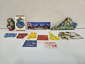 12 magnet lot Traveling Collection Includes U.S States And Overseas. Vtg Rare - Picture 1 of 5
