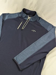 Maglione Callaway 1/4 Zip - Taglia XXL - Maglione Foderato - 3 Tasche - 2 Toni Blu  - Foto 1 di 8
