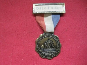 NORSE AMERICAN 1825-1925 CENTENIAL MEDAL W/RIBBON &NAME TAG  ST.PAUL-MINNEAPOLIS - Picture 1 of 3