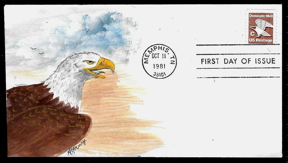 1948 20c 'C' Rate (Booklet Single) (1981) BALD EAGLE FDC HD/HP FROM A. O. HENRY - Image 1 of 1