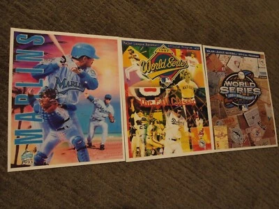 Miami Marlins Program Cover 8x10 Photos for 2 Series Wins & 1993 Yearbook - Image 1 of 4