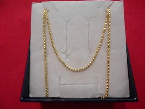 Dall' Italia 14K Yellow Gold Over 925 Sterling Mirror Chain-20", 2.8 gm, 1.45 mm - Picture 1 of 4