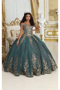 Womens Dresses For Quince Long Sweetheart Off The Shoulder Ball Gown Plus Size - Picture 1 of 36