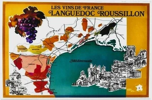 Original vintage poster FRENCH VINEYARDS LANGUEDOC ROUSSILLON c.1980 - Picture 1 of 1