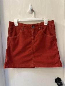 Athleta Corduroy Skirt Women Cord Skirt Size 6 Orange Red Color - Picture 1 of 8