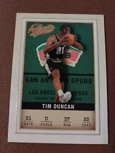 2001-02 TIM DUNCAN FLEER TARJETA AUTÉNTICA NBA #27 SAN ANTONIO SPURS WAKE FOREST - Imagen 1 de 2