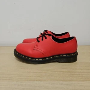 Dr Martens 1461 Red Bright Leather Oxford Casual Shoes Size Uk 6.5 Eu 40 Women's - Picture 1 of 10