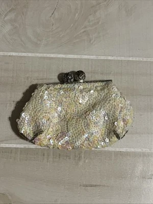 Винтажная ручная сумочка для мелочи сделано во Франции 3,5 x 2,5 x 1 дюйм блестки. {hb} - Изображение 1 из 4