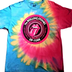 2015 The Rolling Stones Zip Code Tie Dye NORTH AMERICAN TOUR T-Shirt XL Double  - Picture 1 of 12
