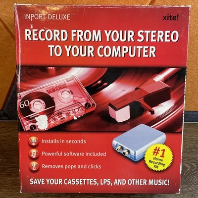 Xitel Inport Deluxe Stereo To PC Recording Kit Cassette LP Other Music Converter - Image 1 of 4