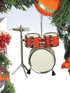 New Red 3 Dimensional Metal Accent Drum Set Ornament - Picture 1 of 1