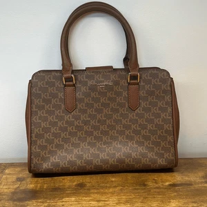 Karl Lagerfeld Paris Crossbody Bag Maybelle Brown Signature Logo Handbag Purse - Picture 1 of 15