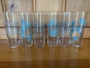 SECHS IKEA MCM Vintage Gläser Atomic Waves und Floral Starburst - Bild 1 von 4