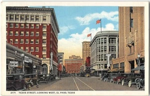Texas Straßenszene EL PASO, TX 1939 Deming, fast neuwertig Vintage Postkarte - Bild 1 von 2