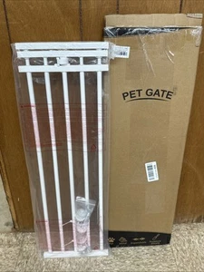 Malier Indoor Dog Gate with Door, 34-55" Extra Wide Full Metal 10” Tall *OB* - Picture 1 of 8