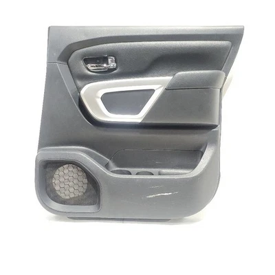2017 Nissan Titan XD OEM Right Rear Black Silver Door Trim Panel Has Scratches  - Image 1 of 4
