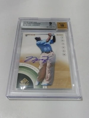 2014 SP GAME USED GOLF SPECTRUM AUTO MICHAEL JORDAN 8/10 BGS9/10 BULLS GOAT - Image 1 of 3
