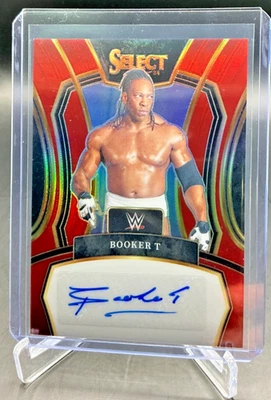 2024 Panini Select WWE Wrestling BOOKER T Red Prizm AUTO 74/99 - Image 1 of 2