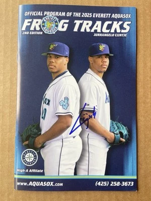 Jurrangelo Cijntje 2025 Everett Aquasox Signed Program Autographed Mariners - Image 1 of 2