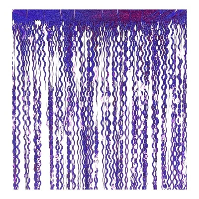 Paquete de 4 telones de fondo de fiesta para decoración, cortina de flecos de lámina transmisor, púrpura Foto 1 de 4