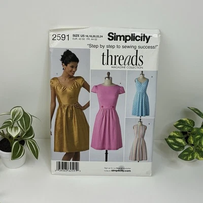 Dress A-Line Size 16-24 Y2K Pattern 2591 Sleeveless Cap Sleeves Uncut Vintage - Image 1 of 2