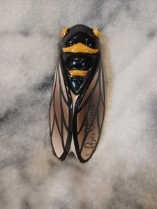 Vintage French Cicada Beetle Wall Pocket Vase c.1950’s - Picture 1 of 6