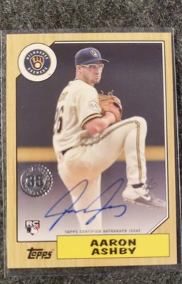 2022 Topps Series 2 1987 Topps Baseball Autographs Aaron Ashby #87BA-AA (AU, RC) - Image 1 of 2