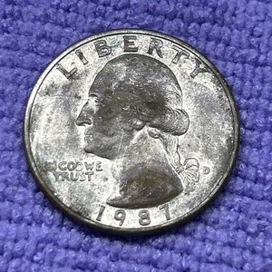 1987-D Washington Quarter DDO With Improperly Annealed Planchet On OBVERSE  - Picture 1 of 10