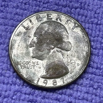 1987-D Washington Quarter DDO With Improperly Annealed Planchet On OBVERSE  - Image 1 of 4