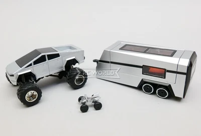 RC Micro 1/64 TESLA CYBER TRUCK W/ Trailer / ATV + LED Micro RC Truck 2.4ghz - Image 1 of 4