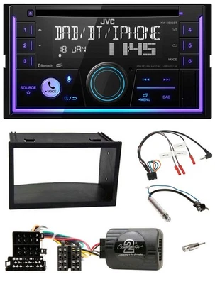 JVC Lenkrad USB 2DIN DAB Bluetooth CD Autoradio für Seat Ibiza 2002-2008 Lenkrad - Bild 1 von 4