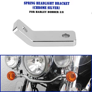 Soporte de faros de muelle de moto plateado para Harley Bobber 2/8 nuevo - Imagen 1 de 10