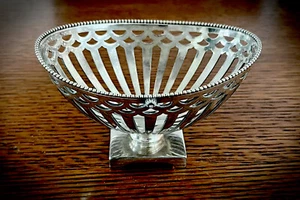 Seltener antiker 1890er Pairpoint Silber Teller Podest Korb - 2070 - 5” x 3,5” - Bild 1 von 6