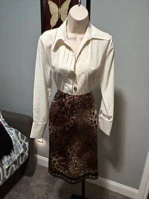 DONCASTER MARRÓN ANIMAL PRINT FORRADO ESPALDA MUY SEXY 10 NUEVO CON ETIQUETAS $195.00 Foto 1 de 4