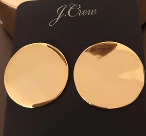 Neu mit Etikett J Crew gehämmerte Scheibe Gold Ohrringe - Bild 1 von 4