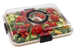 Charcuterie Board with Clear Lid, Travel Portable Cheese Board 1 Compartments - Picture 1 of 7