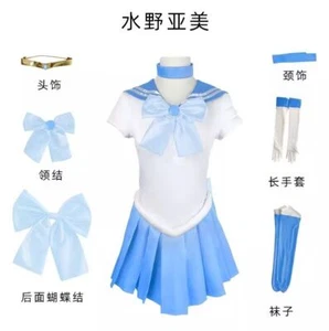 Anime Sailor Moon Cosplay Costume Clothes Bow Woman's Dress Full Outfit Uniform - Picture 1 of 24
