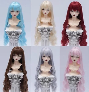 Für 1/6YOSD 1/4 1/3 Onkel BJD Puppe lange lockige Perücke Puppe Haar weiches Haar voller Pony - Bild 1 von 9
